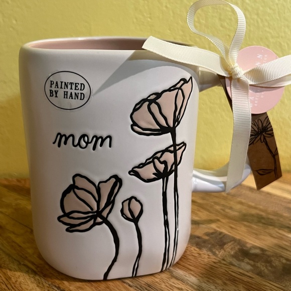 Rae Dunn Other - Hand-Painted Floral Mom Mug - Cream